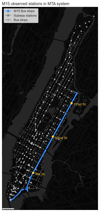 map showing MTA transit system